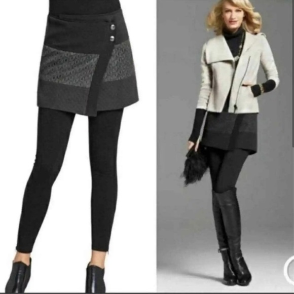 CAbi #926 Swathe Mini Wrap Skirt Black Quilted Textured Asymmetrical Knit Pocket - Picture 11 of 11